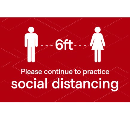 Social Distancing  Window Cling  6" x 4" Red Pack of 25 
